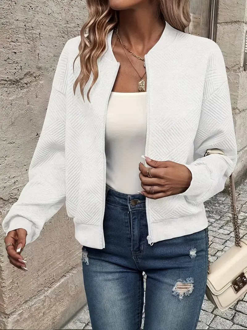 Damen Zip-Up Jacke | Strukturiert