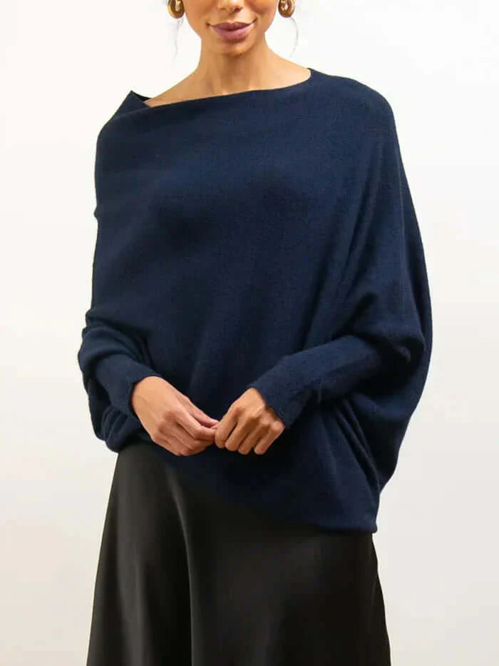 Damen Pullover | Asymmetrisches Drapé-Design
