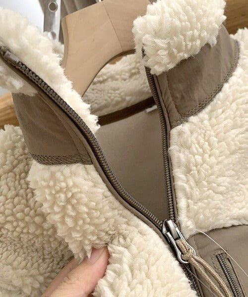 Damen Teddy-Jacke | Hoher Kragen