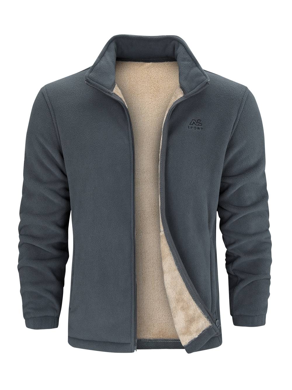 Herren Teddy Strickjacke | Reißverschluss