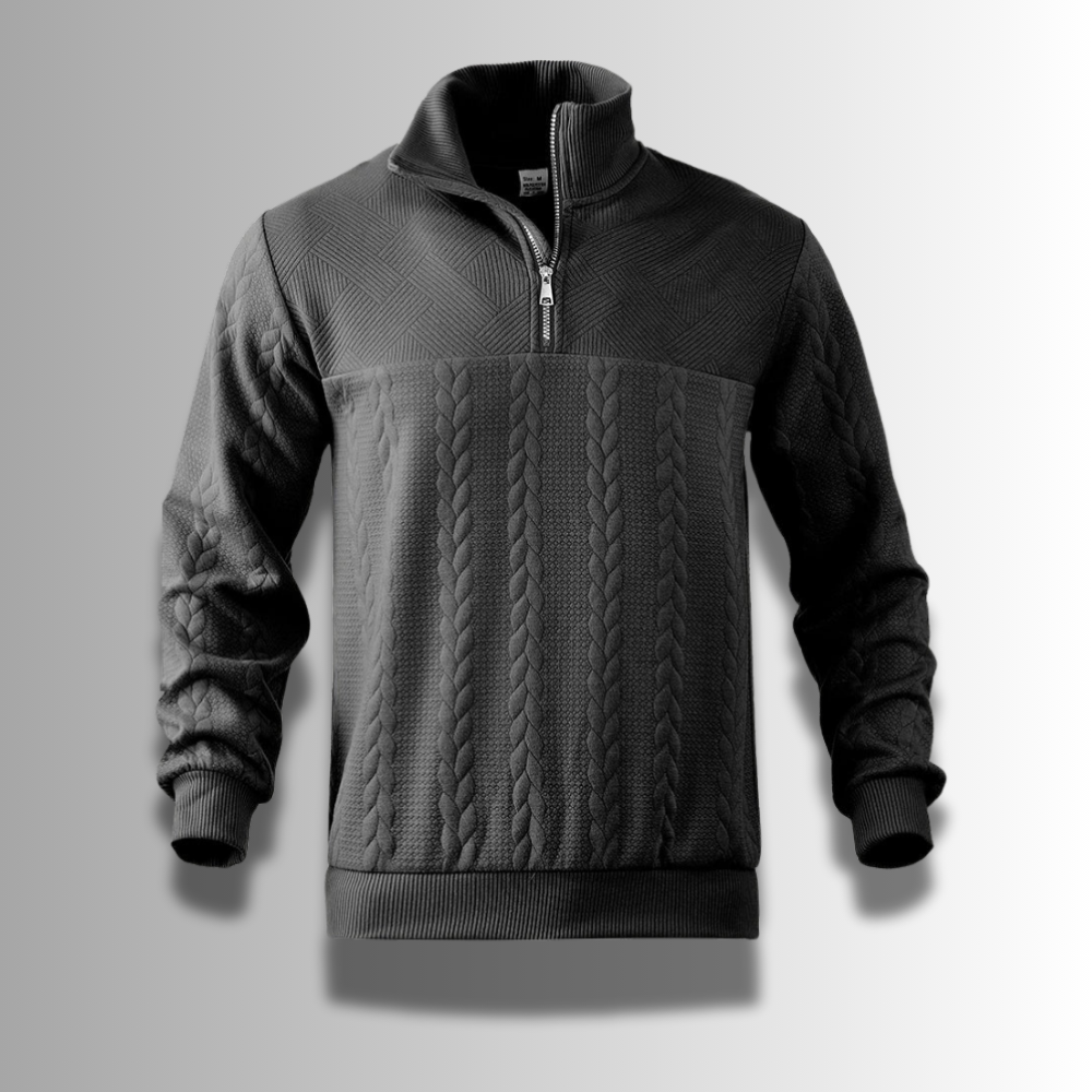 Herren Strickpullover mit Reißverschluss | Stehkragen