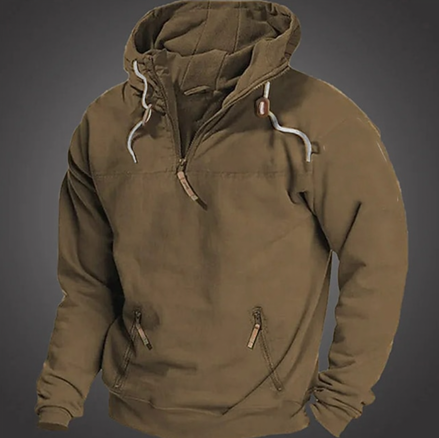 Herren Hoodie mit halbem Reißverschluss | Winter