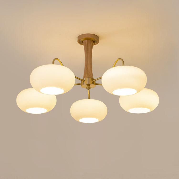 Deckenlampe | Messing-Holzoptik Kronleuchter