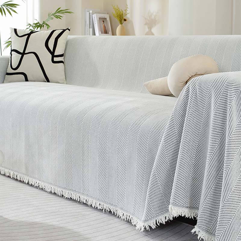 Sofaüberwurf mit Quasten | Gemütliches Design
