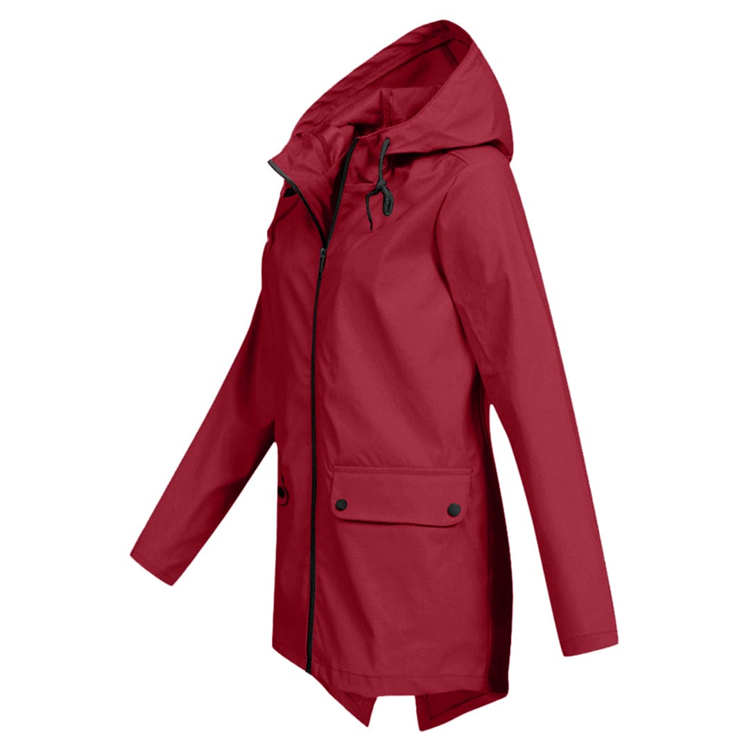 Damen Regenjacke mit Kapuze | Lang