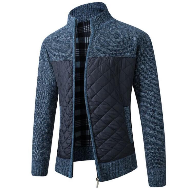 Herren Zip Cardigan | Gestepptes Frontpanel