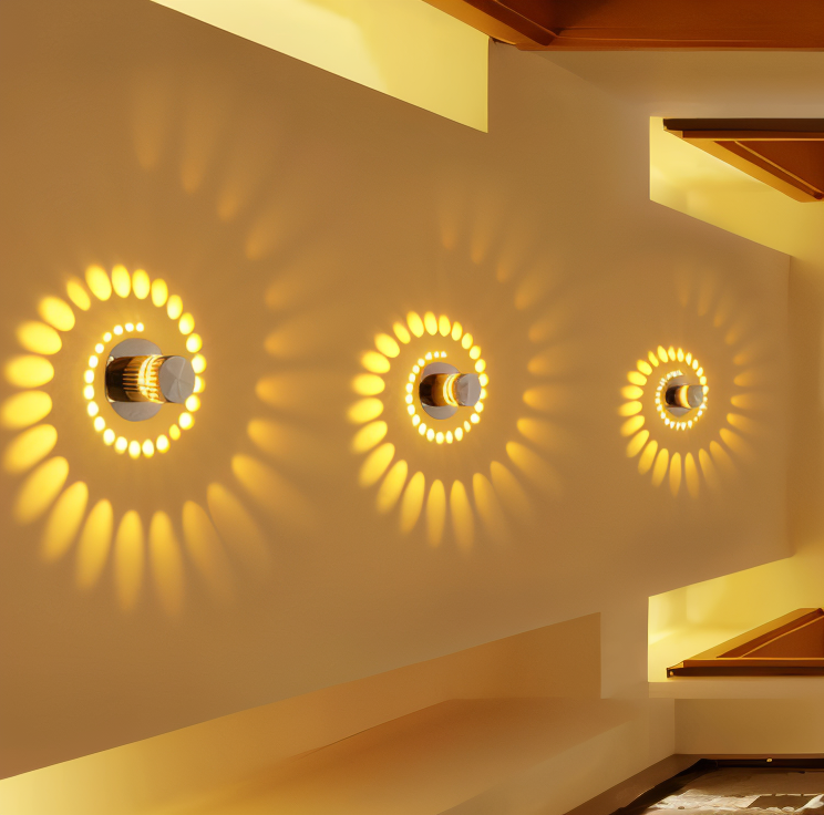 Spiralförmige Wandleuchte in Zylinderform
