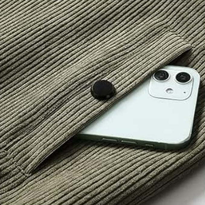 Herren Corduroy Bomberjacke | Reißverschluss