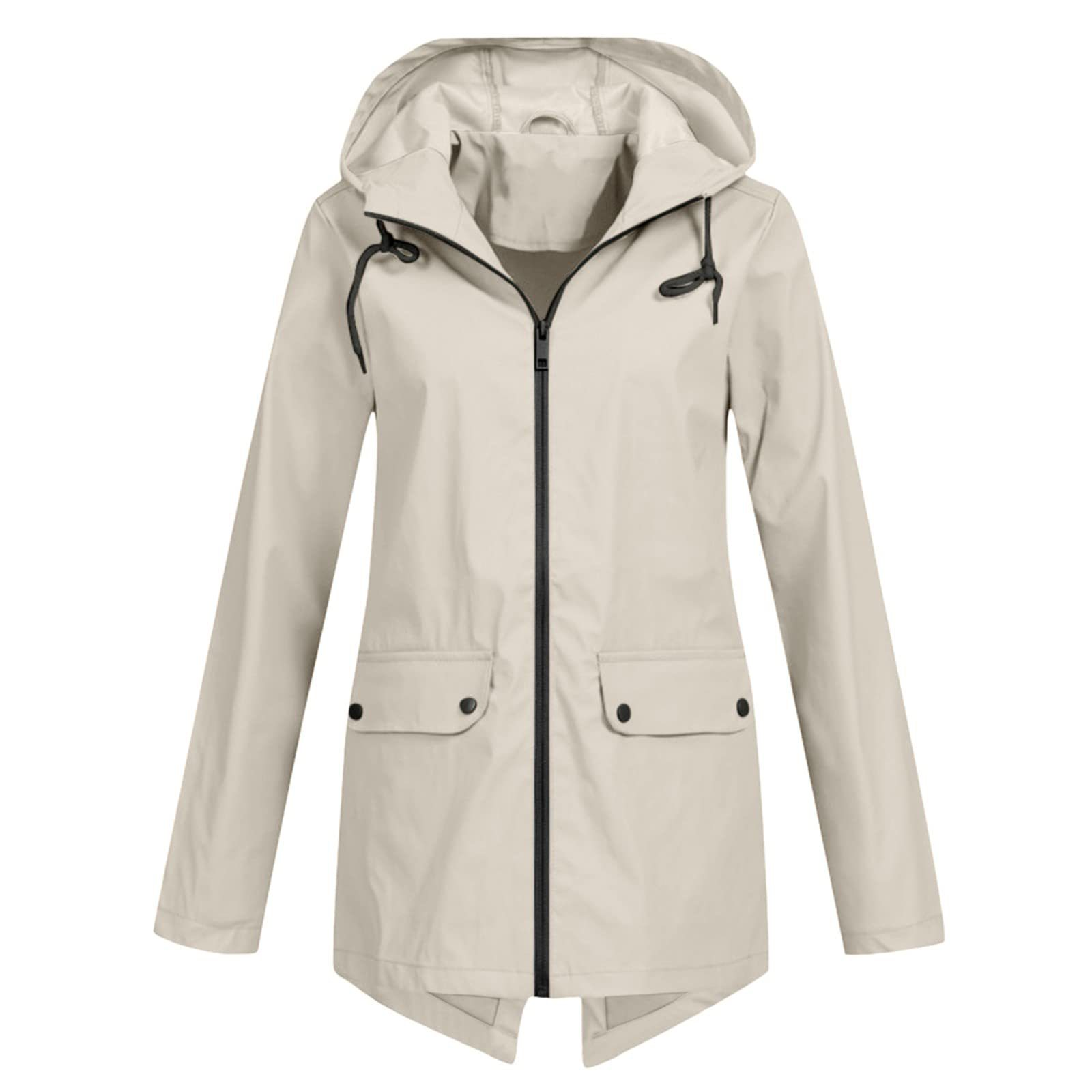 Damen Regenjacke mit Kapuze | Lang
