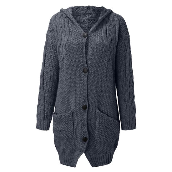 Damen Kapuzen-Cardigan | Lang