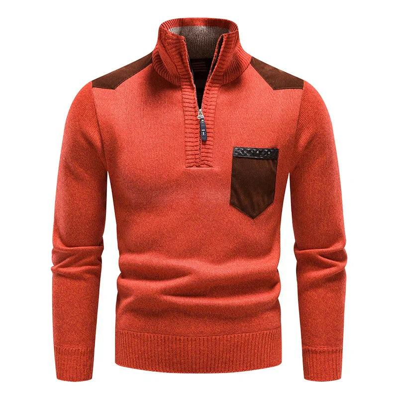 Herren Stehkragen Pullover | Halbzipp