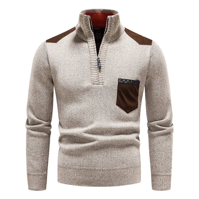 Herren Stehkragen Pullover | Halbzipp