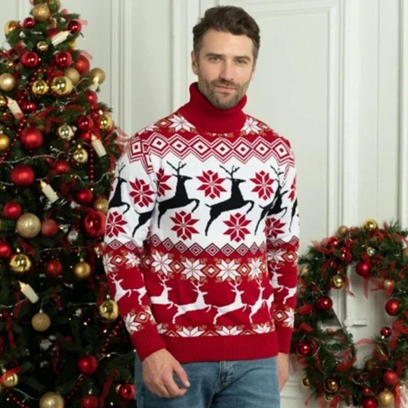 Herren Damen Weihnachts-Rollkragenpullover | Strick