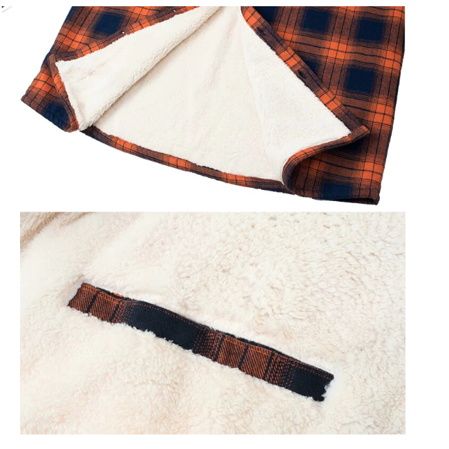 Herren Karierte Hemdjacke | Knopfleiste