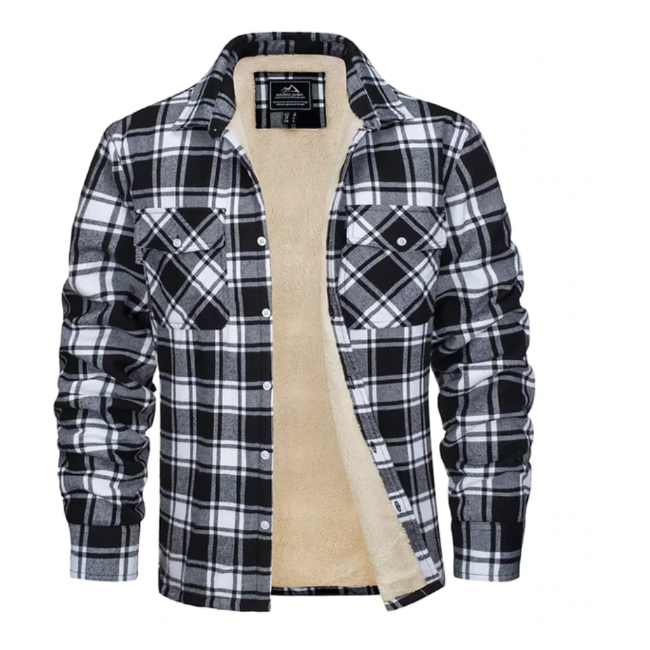 Herren Karierte Hemdjacke | Knopfleiste