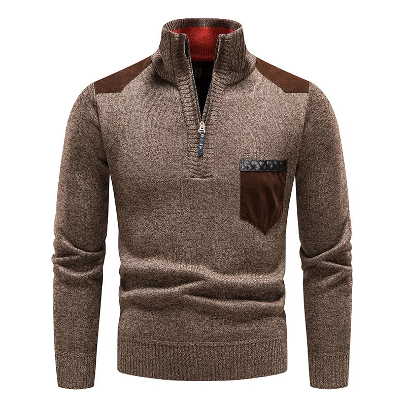 Herren Stehkragen Pullover | Halbzipp