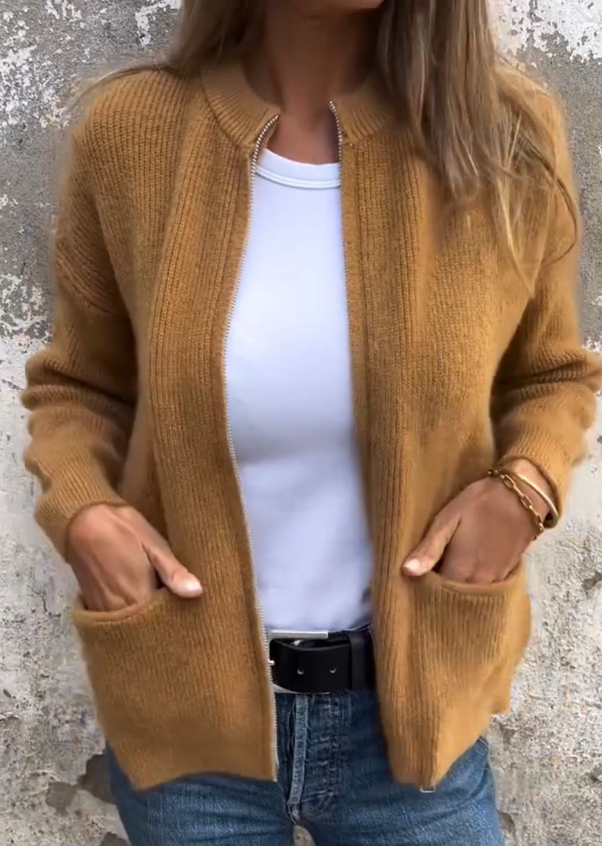 Damen Strickjacke | Mit Reißverschluss