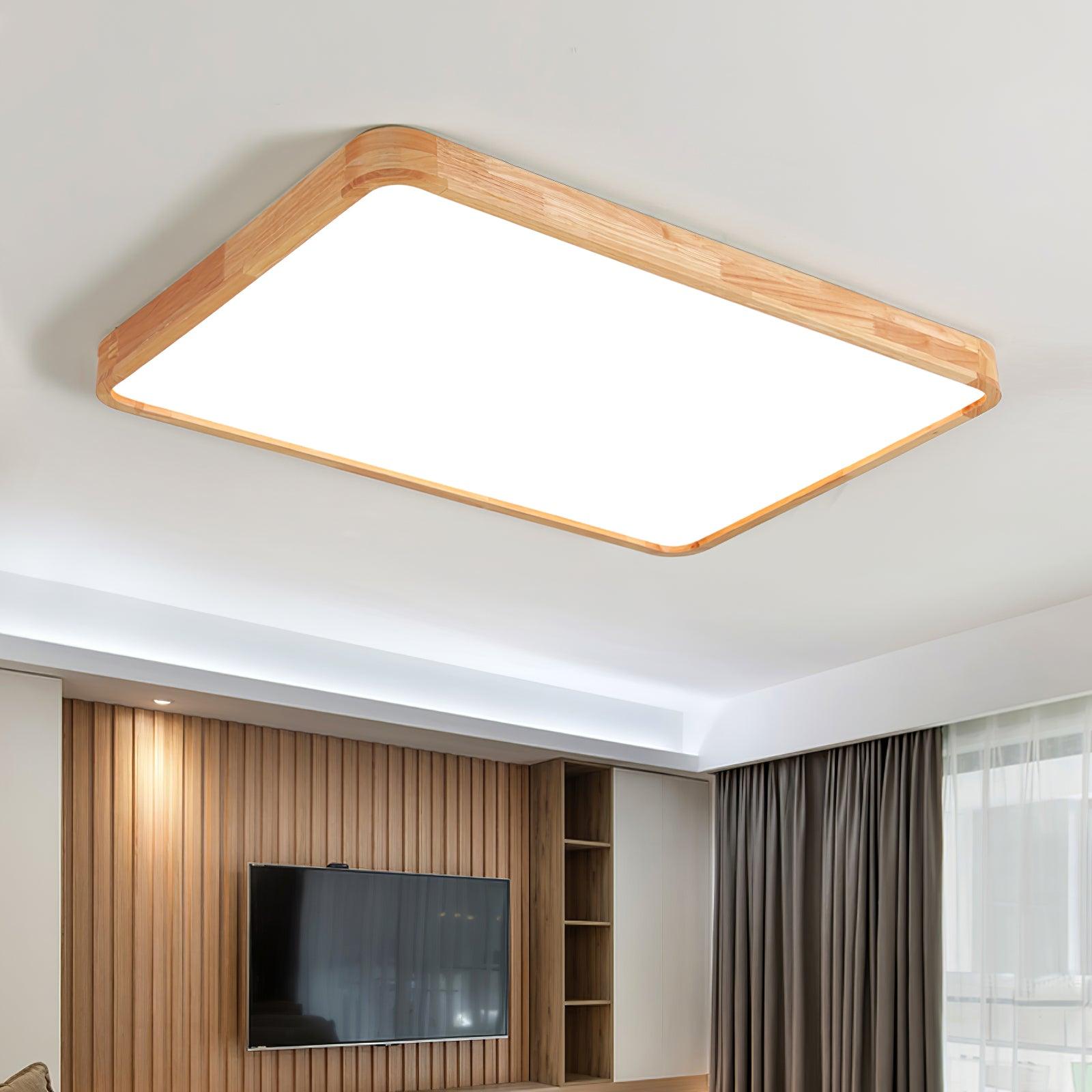 Deckenlampe | Geometrisches Design aus Holzoptik
