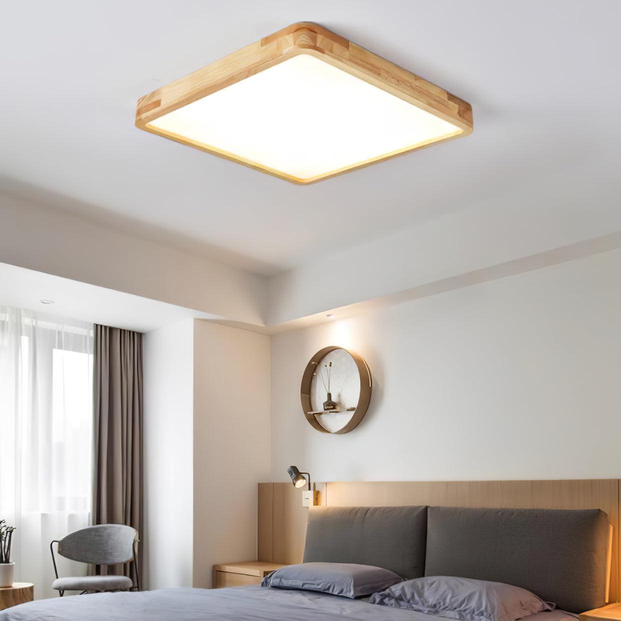 Deckenlampe | Geometrisches Design aus Holzoptik