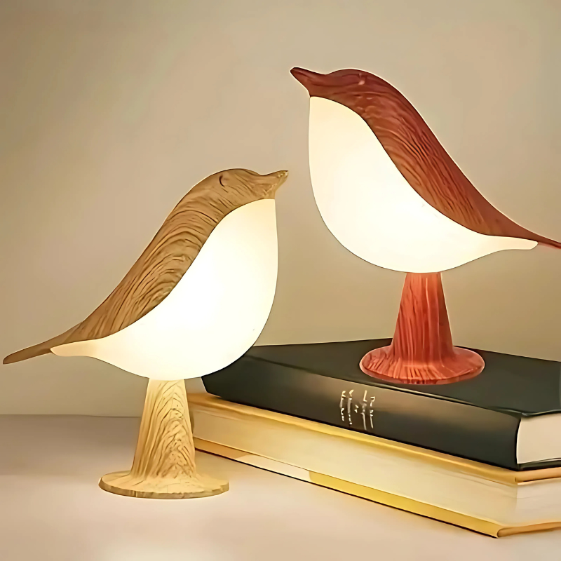 Tischlampe in Vogelform