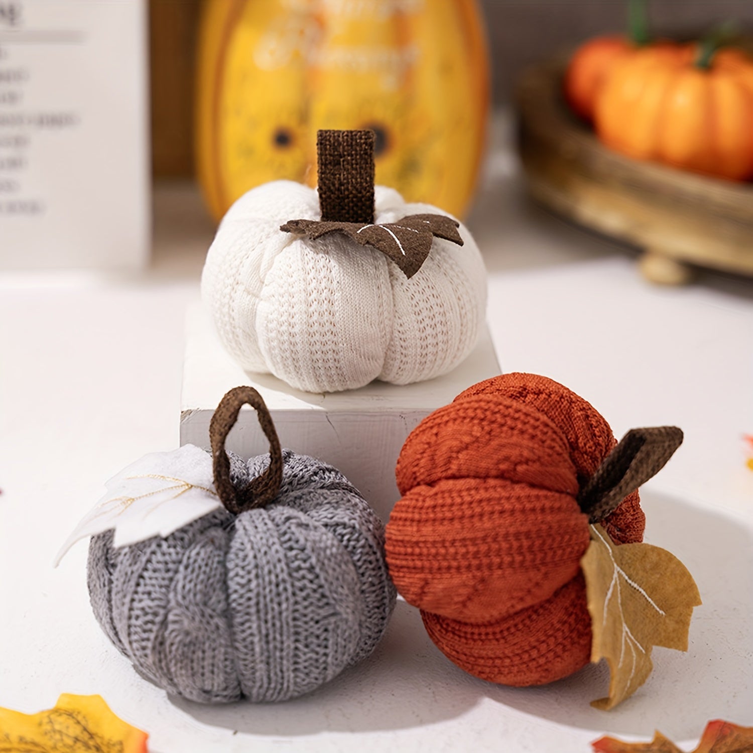 Herbstliche Kürbisse | Dekoset für Tisch & Regal