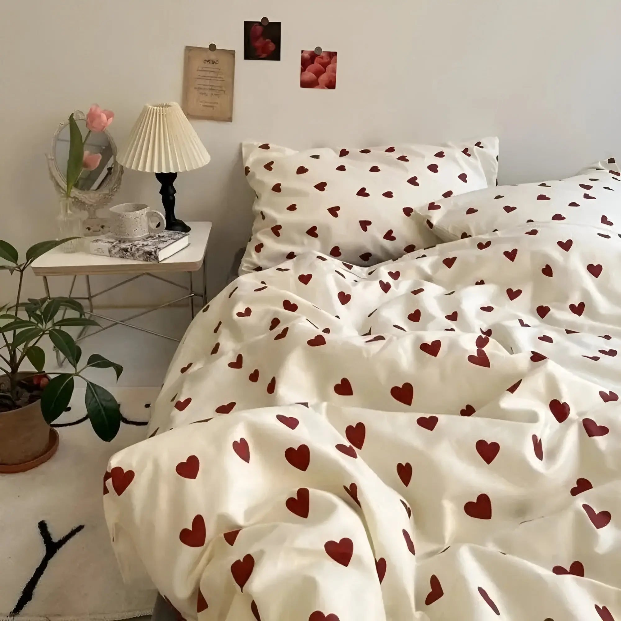 Bettbezug-Set mit Herzmotiv