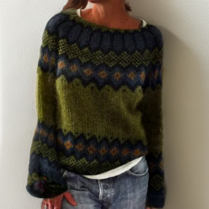 Damen Norwegerpullover | Rundhalsausschnitt