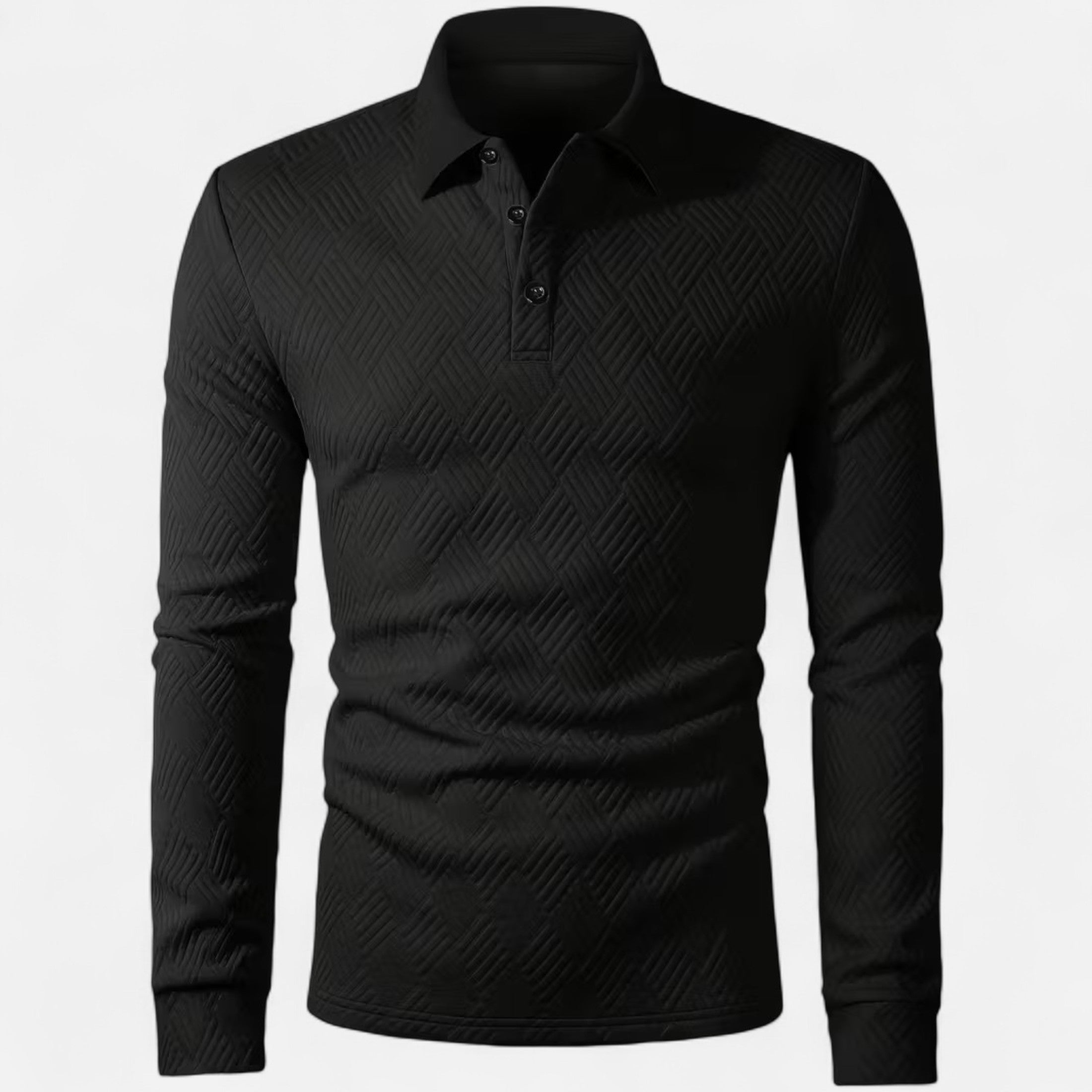 Herren Langarm Poloshirt | Knopfleiste