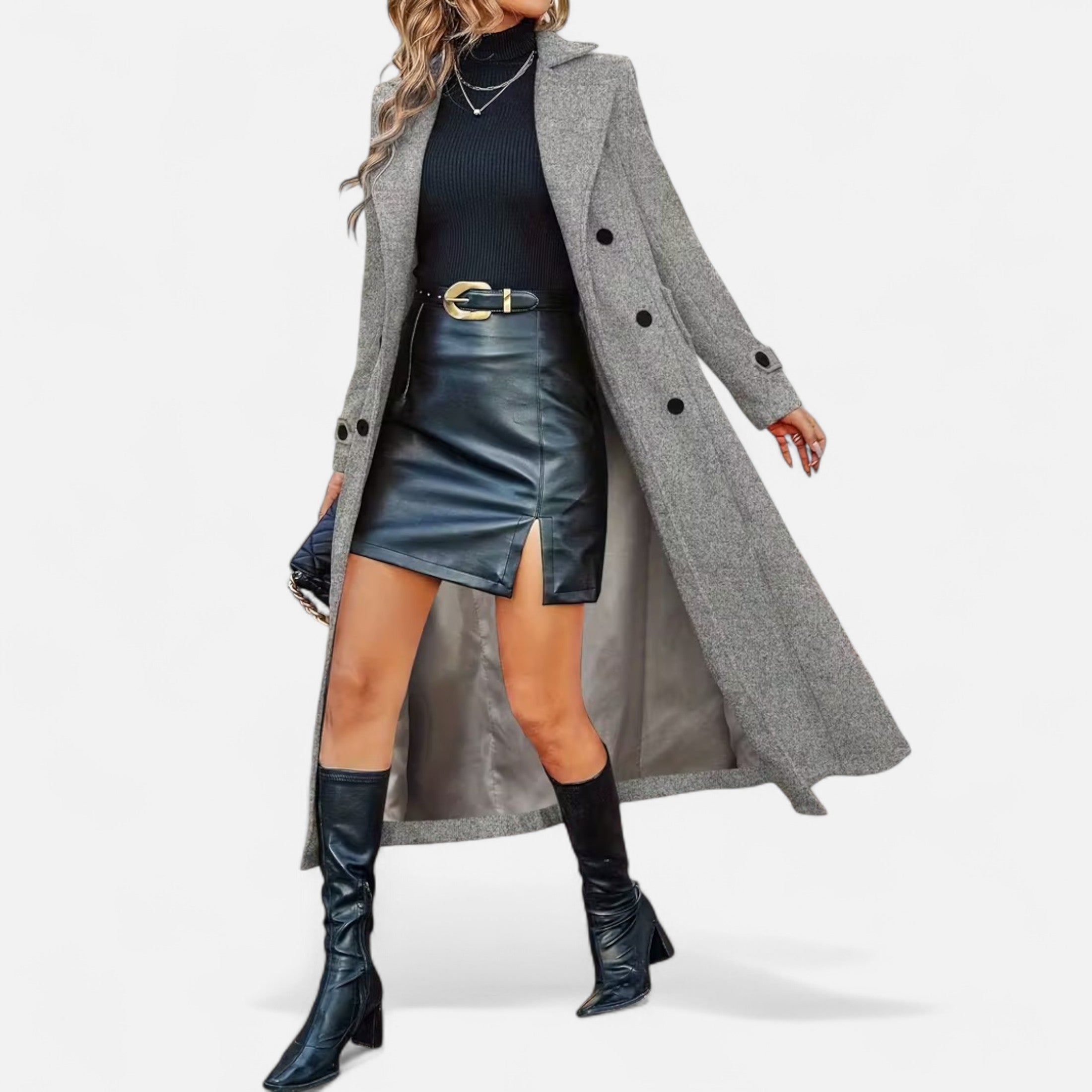 Damen Lang Mantel | Zweireihig