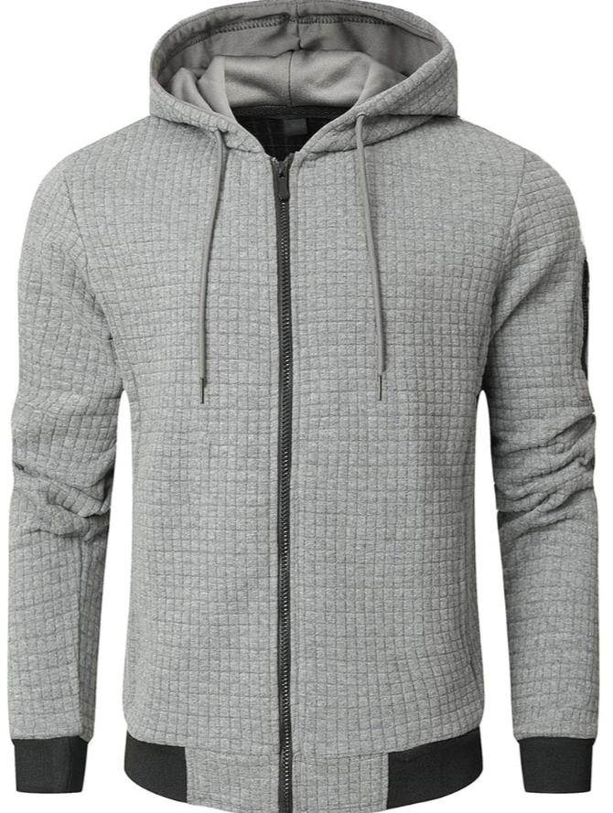 Herren Kapuzen Strickjacke mit Reißverschluss | Strukturierter Schnitt