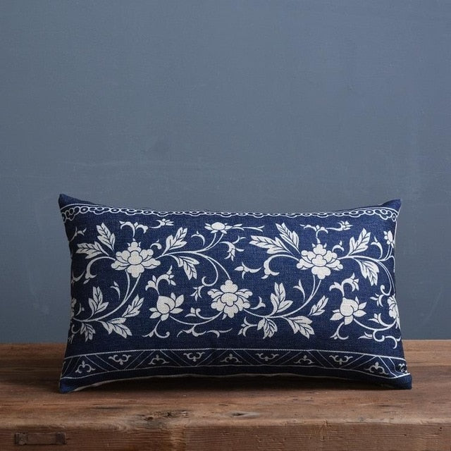 Kissenhülle mit Muster | Blau